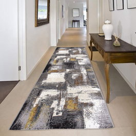 Conceptum Alfombra de Pasillo HE633 Crema y Dorado 80 x 150 cm